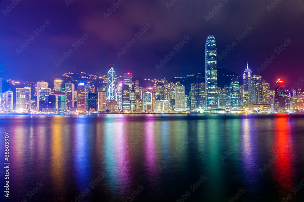 Hong Kong skyline at night