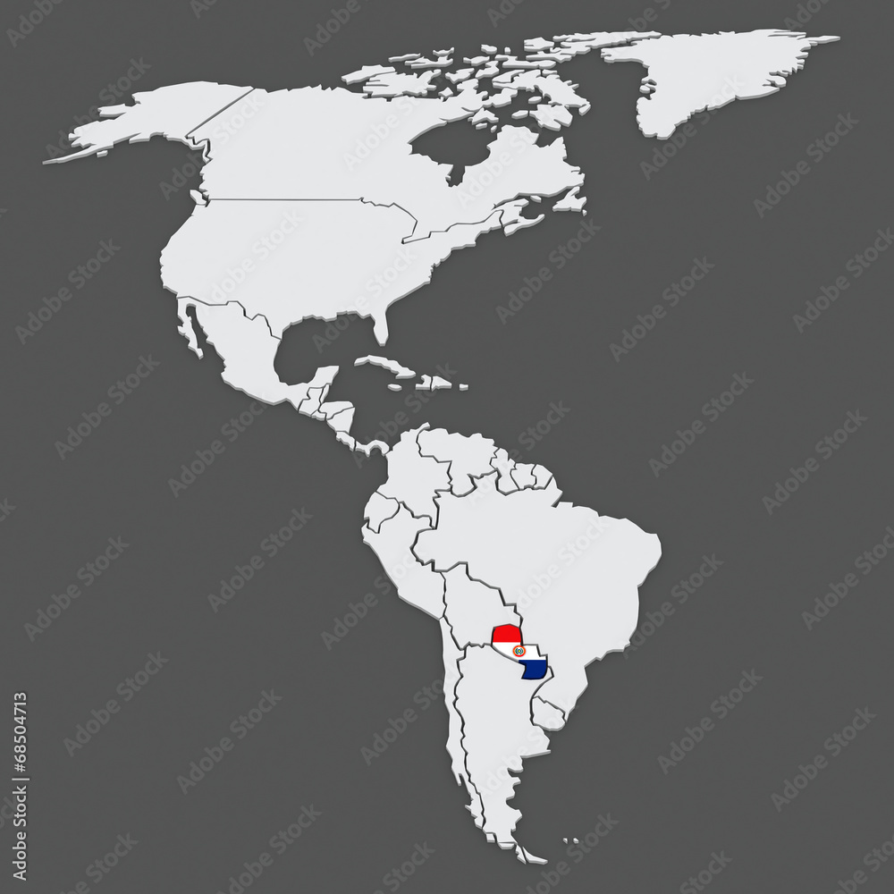 Map of worlds. Paraguay.