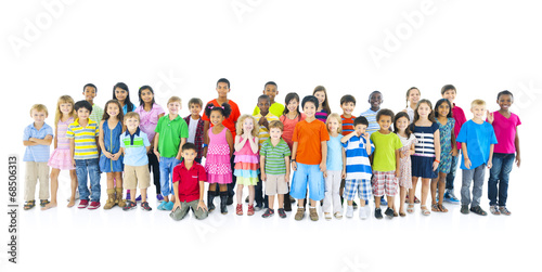 Large Diverse Group of Children
