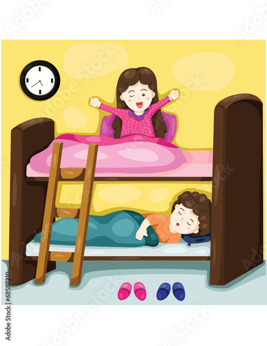 little kids on bunk bed