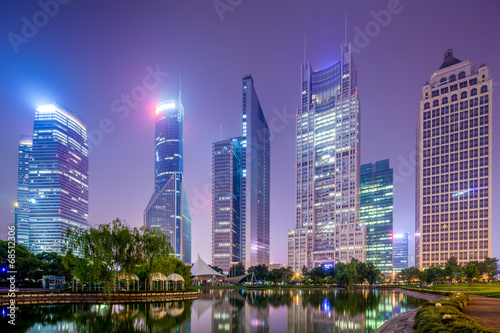 Photography the night view of the lujiazui financial centre in china.