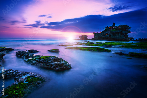 BALI Landmark Tanah Lot temple in sunset. Bali island, indonesia photo