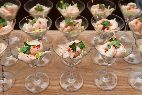 Classic prawn cocktail, catering