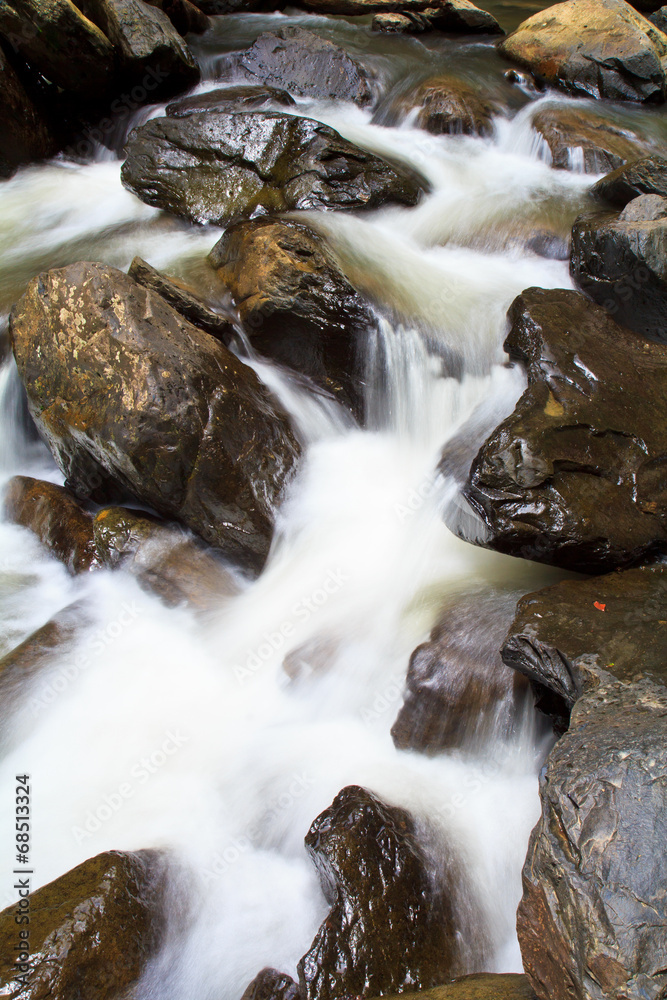 Waterfall in the rain forest, Thailand Waterfall in the rain forest, Thailand