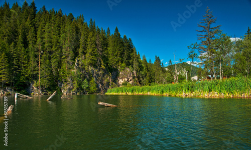 Fototapeta Naklejka Na Ścianę i Meble -  Famous Red Lake in Transylvania, Romania in summer