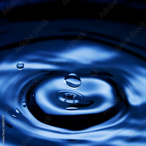 dark water drops are falling down