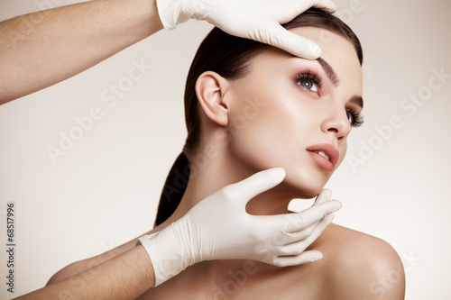 Beautiful Woman before Plastic Surgery Operation Cosmetology. Be