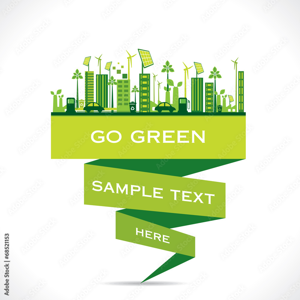 creative green eco-friendly city design background vector