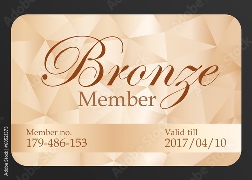 Luxury bronze member card