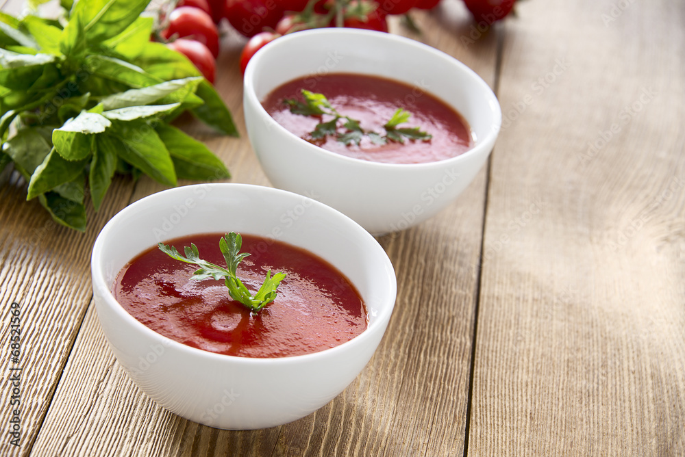 tomato soup in bowls tomato soup in bowls