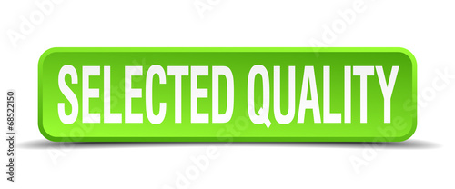 selected quality green 3d realistic square isolated button