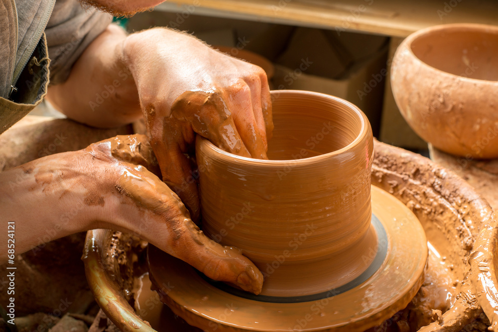 hands of a potter, creating an earthen jar hands of a potter, creating an earthen jar