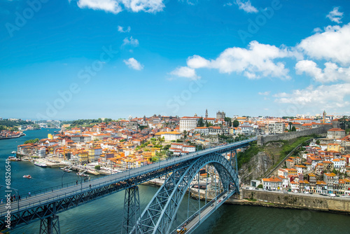 View of the historic city of Porto, Portugal with the Dom Luiz b © naughtynut