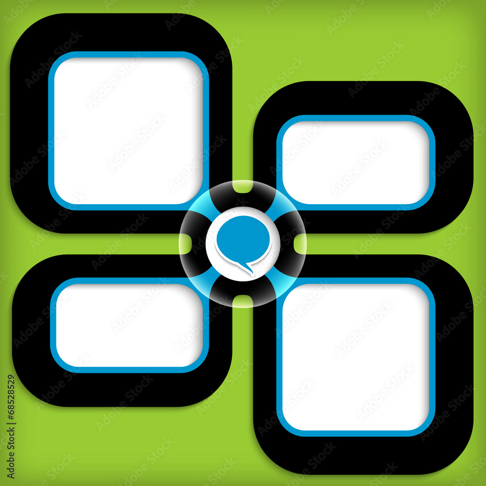 four boxes for entering text with speech bubble four boxes for entering text with speech bubble