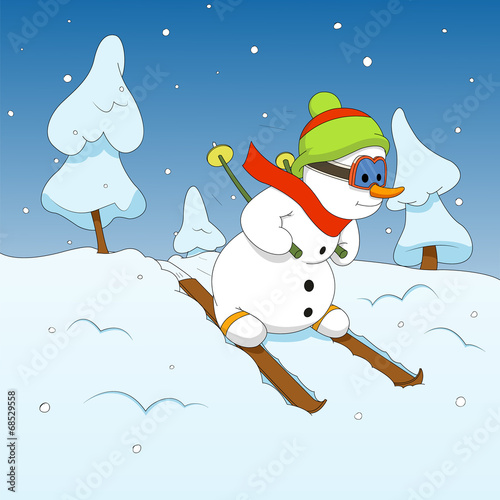 Snowman and winter sports