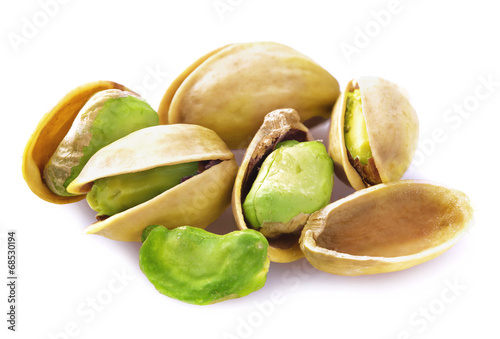 Fresh pistachios isolated.