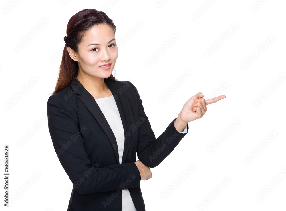 Businesswoman with finger point out Businesswoman with finger point out