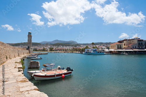 View of the old harbour. Rethymno  Crete island  Greece.