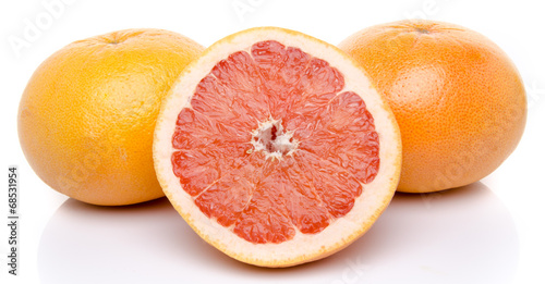 Grapefruits and a half grapefruit