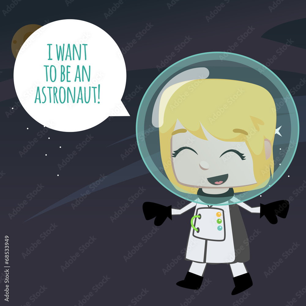 astronaut vector girl flying in the space astronaut vector girl flying in the space