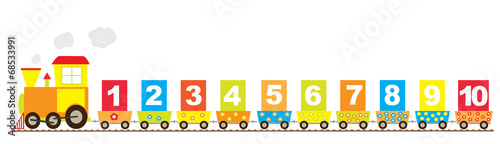 1-10 numbers, math train- vectors for children