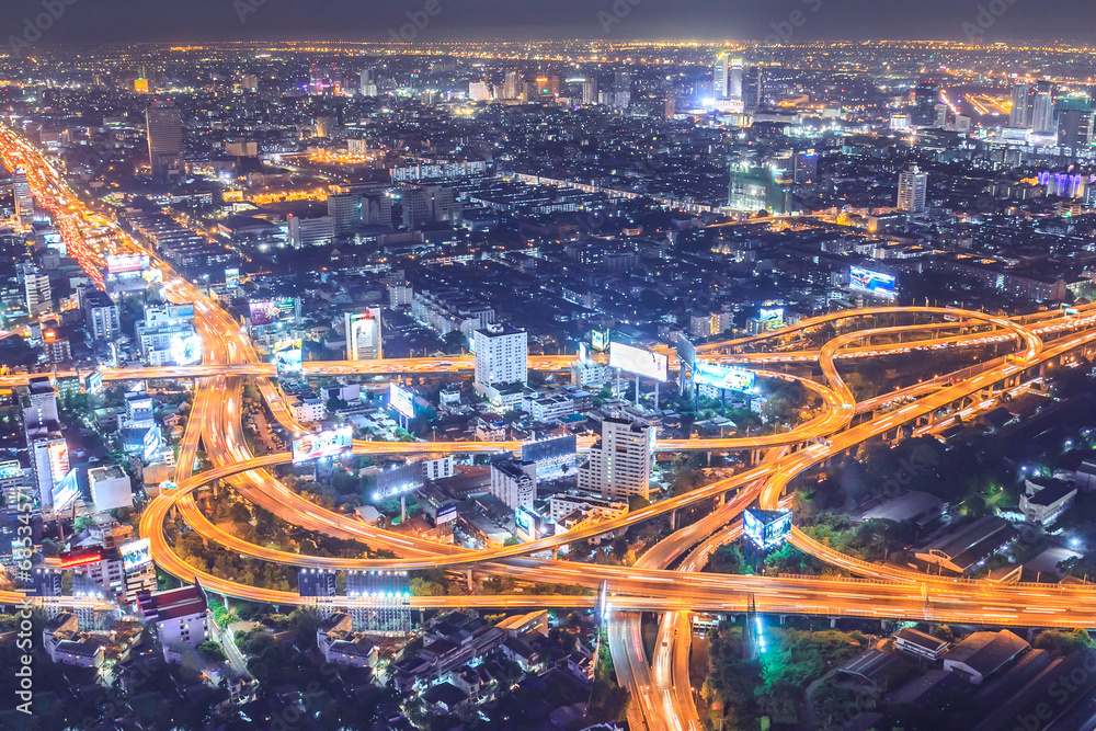 Obraz premium Bangkok city in nightscape Thailand.