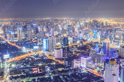 Bangkok city in nightscape Thailand. © jtairat