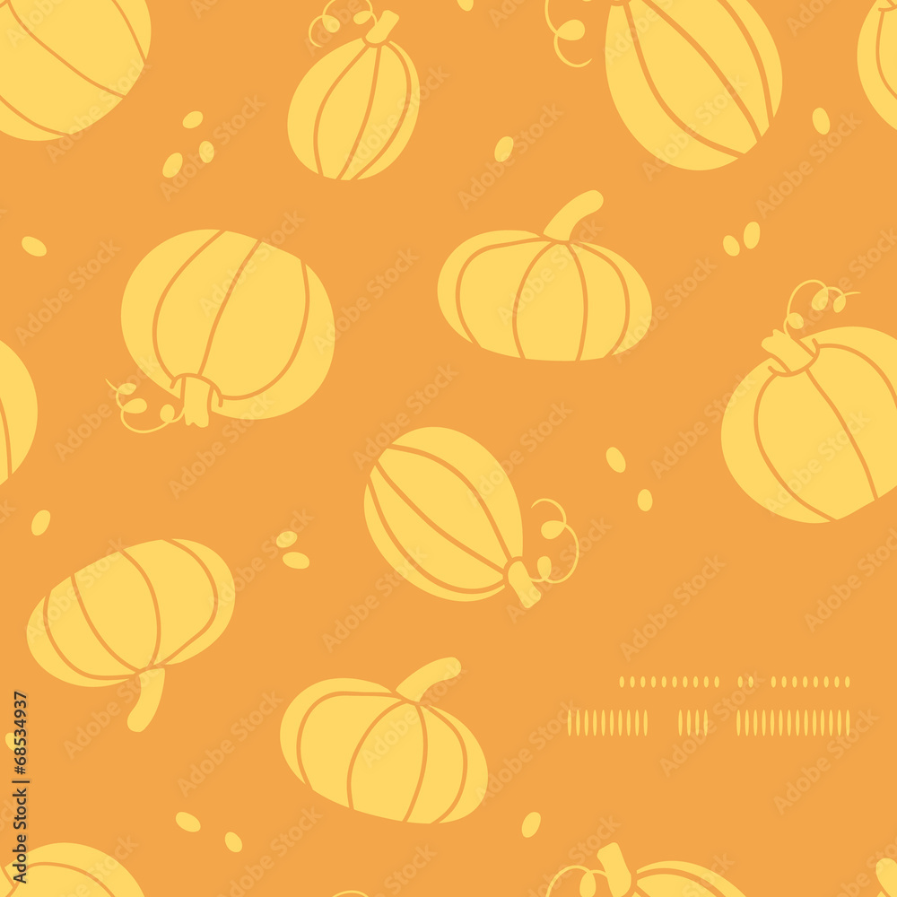 Thanksgiving golden pumpkins frame corner pattern background