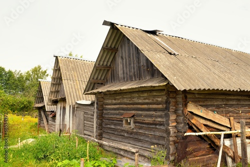 Typical russian village house in the countryside