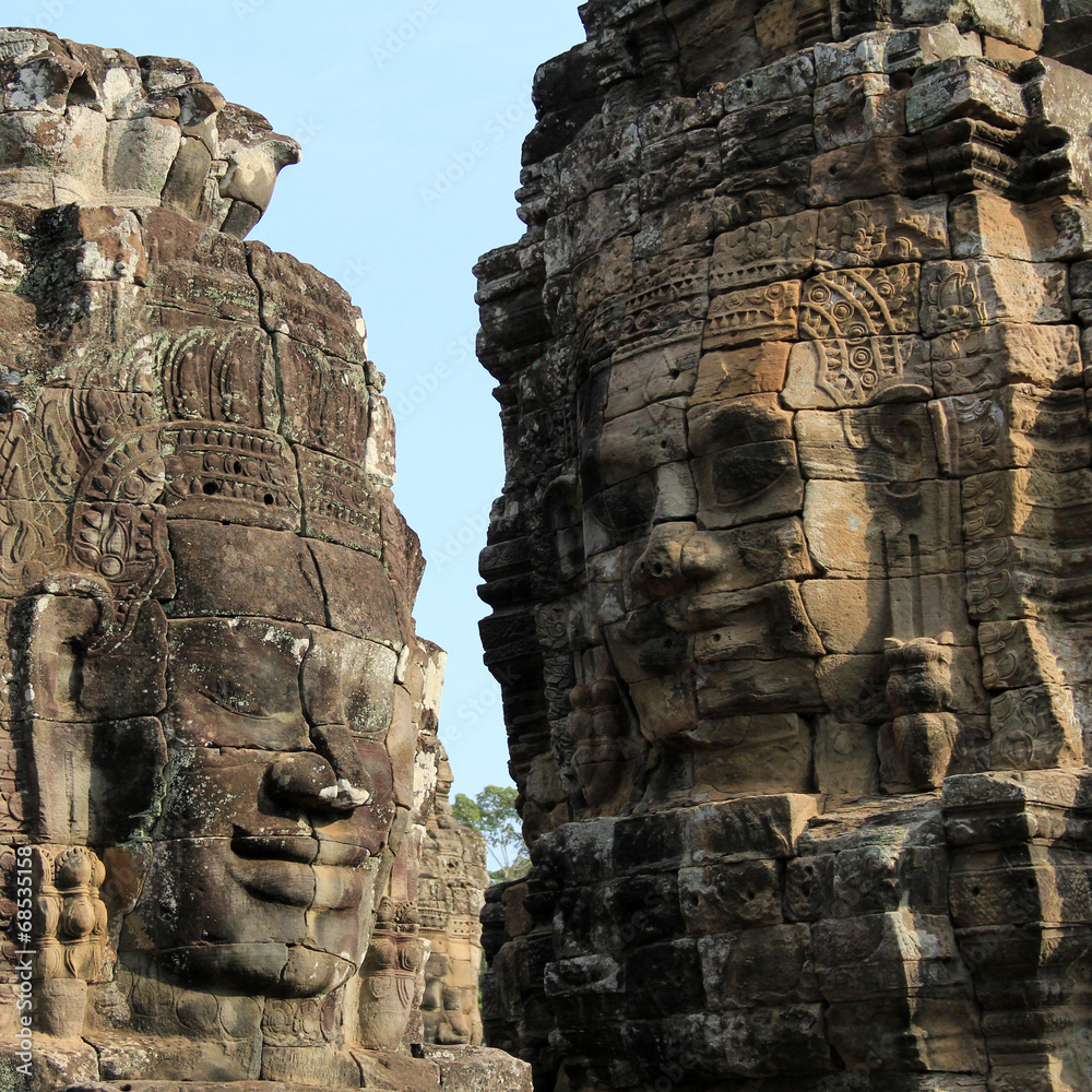 Sculpture of Bayon in Angkor Park