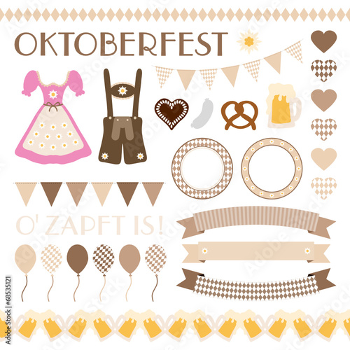 Octoberfest Symbols Collection Beige