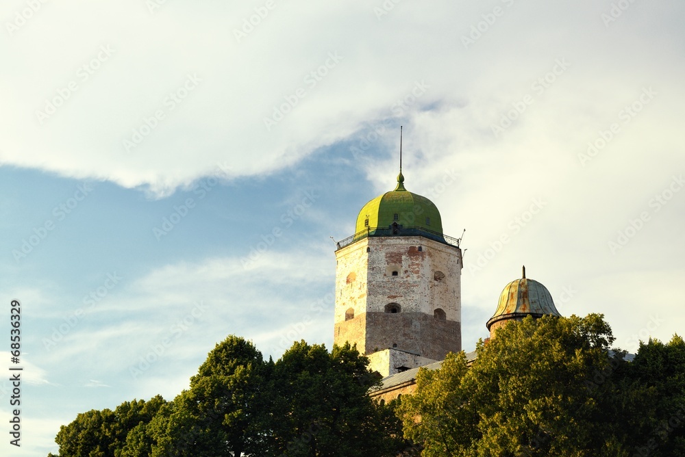 Vyborg Castle in sunset light