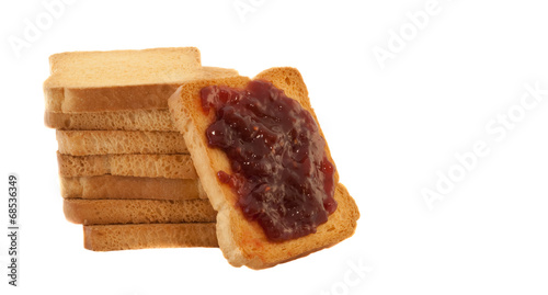 golden rusk and raspberry jam photo