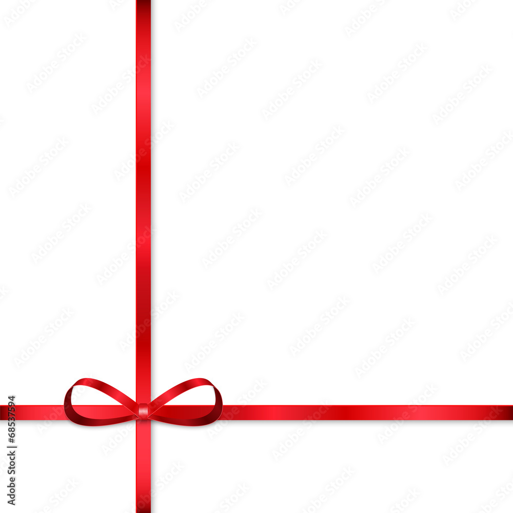Red bow for decorating gifts isolated on white background Red bow for decorating gifts isolated on white background