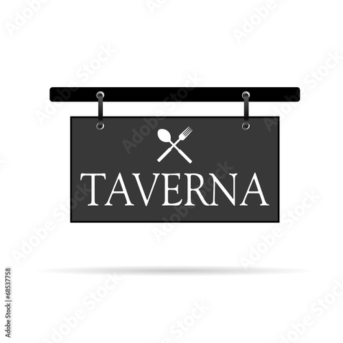 signboard for taverna vector illustration