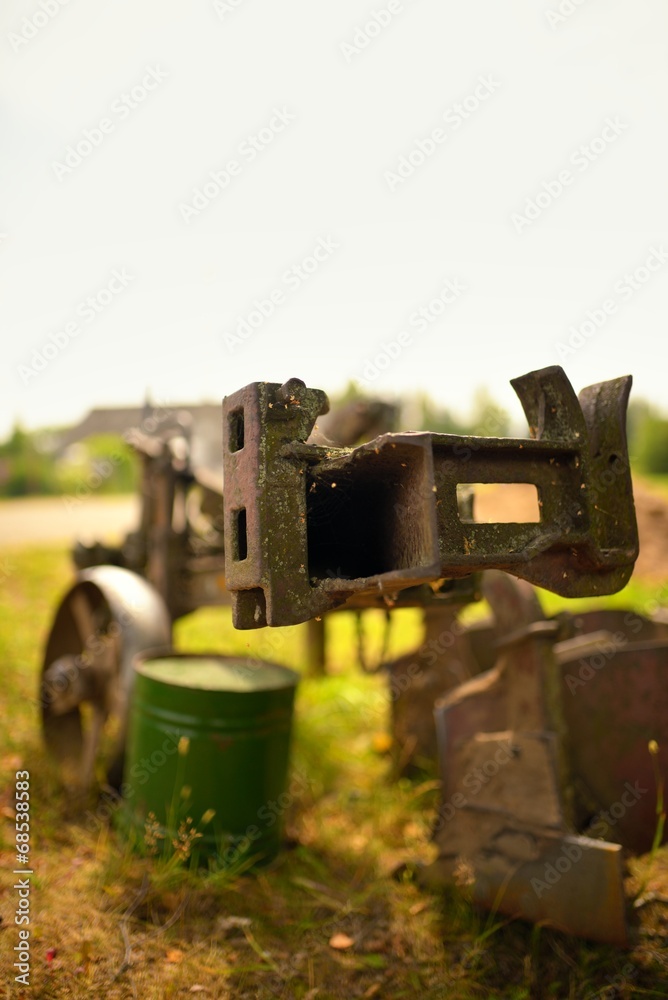 Old rusty adaptations for work in the village Old rusty adaptations for work in the village