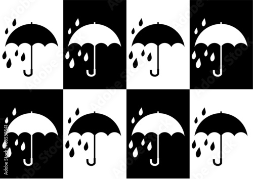 umbrella black and white semaless background