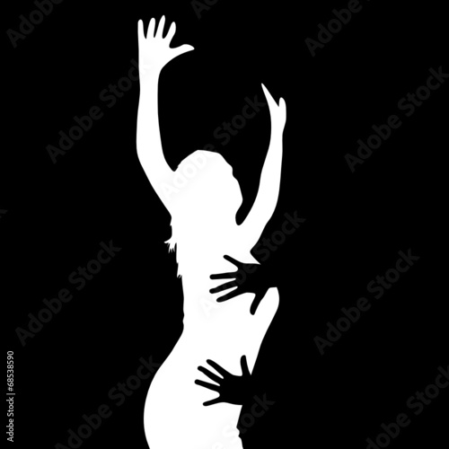 woman and hand on her vector