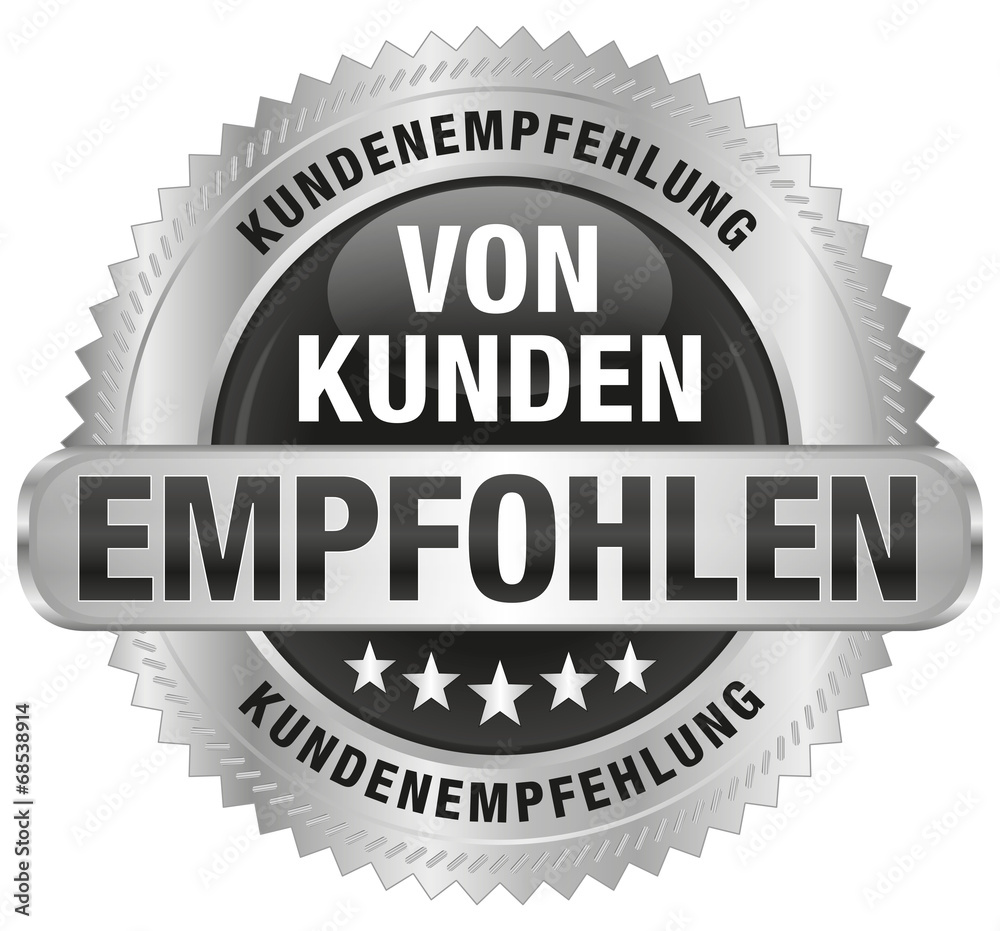 Von Kunden empfohlen - Kundenempfehlung - schwarz Von Kunden empfohlen - Kundenempfehlung - schwarz