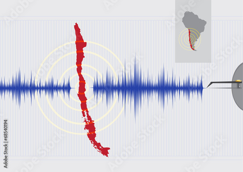 Chile Earthquake Concept Vector EPS10 and raster