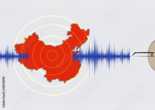 China Earthquake Concept Vector EPS10 and raster