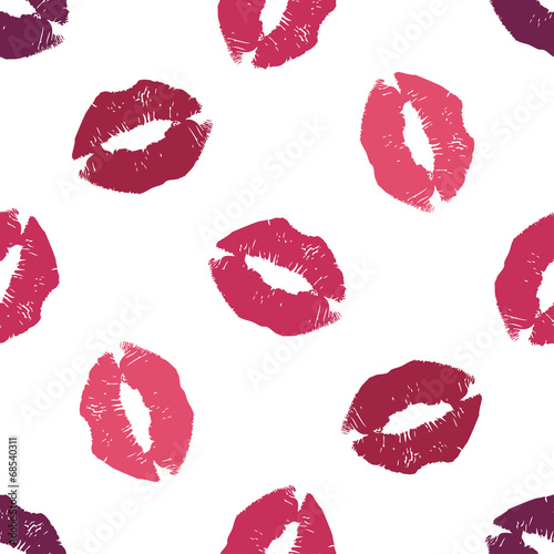 Seamless lipstick kiss pattern