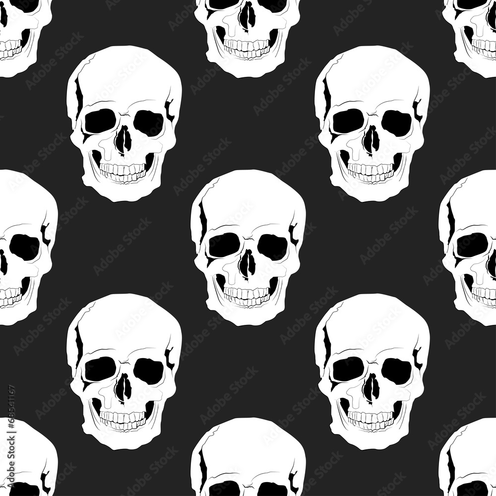 Seamless skulls pattern