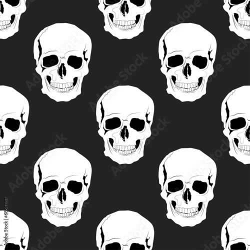 Seamless skulls pattern