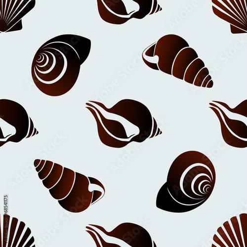 Seamless seashells pattern