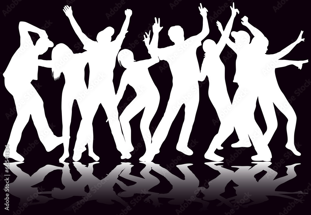 Dancing people silhouettes Dancing people silhouettes