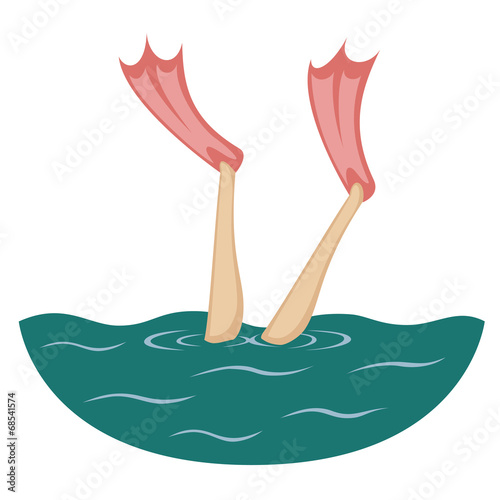 Flippers up! - diving woman in flippers
