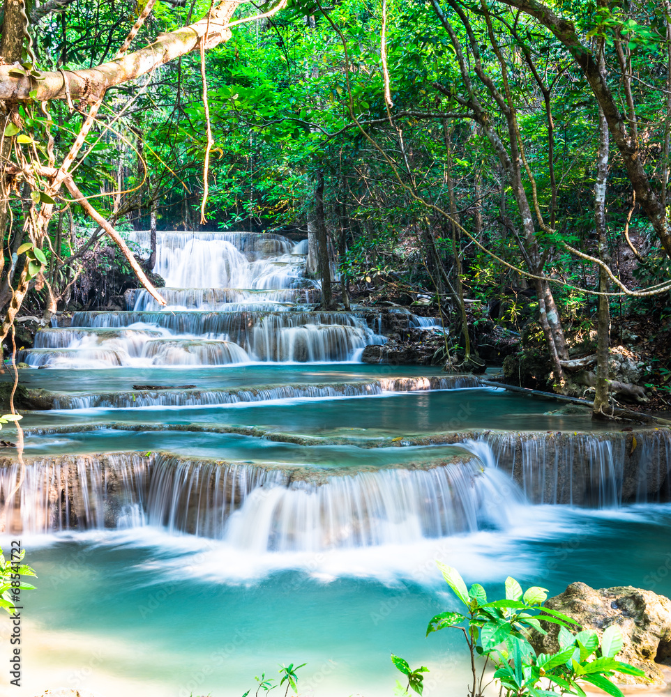 Huay Mae Khamin Waterfall, Kanchanaburi Province. Huay Mae Khamin Waterfall, Kanchanaburi Province.
