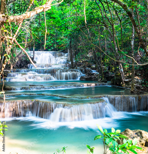Huay Mae Khamin Waterfall  Kanchanaburi Province.