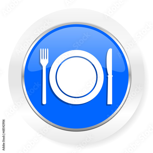 restaurant blue glossy web icon